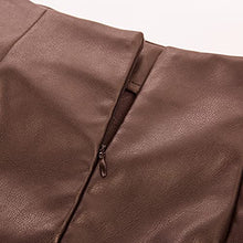 Load image into Gallery viewer, LIUMILAC Black Leather Skirt for Women High Waist Wrap Pencil Skirt Dating Party Skirt S
