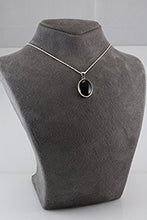 Load image into Gallery viewer, Sterling Silver 925 Black Onyx Oval Pendant Necklace 16+2 inches Chain - Elegant Gift Box
