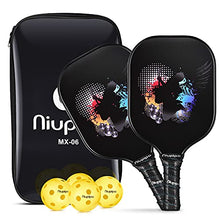 Load image into Gallery viewer, niupipo Pickleball Paddles, USAPA Pro Graphite Pickleball Paddle Set of 2 Pickleball Racquet 4 Pickleball Balls 1 Bag, Polypropylene Honeycomb Core, Graphite Face Cushion 4.25In Grip Pickleball
