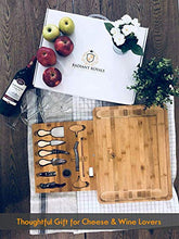 Load image into Gallery viewer, Unique Housewarming Gifts, Men, Women Birthday, Thanksgiving Gift | Extra Large Cheese Plate Board with Hidden Magnetic Drawer holding Cheese Knives, Serving Forks, Markers and Wine Accessories
