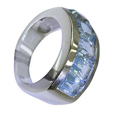 Load image into Gallery viewer, 55Carat Natural Blue Topaz Ring Men Sterling Silver Rectangle Shape Size US 5,6,7,8,9,10,11,12
