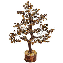 Load image into Gallery viewer, Crocon Tiger Eye Gemstone Money Tree Feng Shui Bonsai for Reiki Healing Chakra Stone Balancing Energy Generator Spiritual Meditation Home Interior Office Decor Size 10-12 Inch
