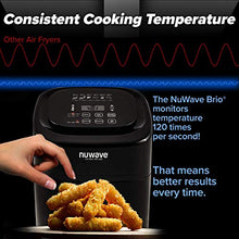 Load image into Gallery viewer, NUWAVE BRIO 6-Quart Digital Air Fryer with one-touch digital controls, 6 easy presets, precise temperature control, recipe book, basket divider, wattage control, PREHEAT &amp; REHEAT Function
