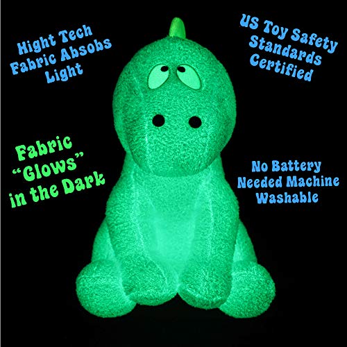 Load image into Gallery viewer, Little Room Naturally Glow in The Dark Dinosaur Stuffed Animal Plush Toy, 14 Inches, Blue (L1000)