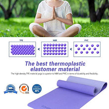 Load image into Gallery viewer, TOMSHOO 1/4In Yoga Mat with Resistance Bands Set, Professional Latex Elastic Bands, Non-Slip Texture Pro Yoga Mat Eco Friendly Exercise Mat Pad with Carrying Strap Mesh Bag for Home Gym Fit Sky Blue
