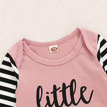 Load image into Gallery viewer, Newborn Baby Girl Little Sister Sleeper Gown Stripe Long Sleeve Nightgown Outfit (Pink, 0-6 Months)
