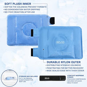 REVIX Ice Pack for Knee Pain Relief, Reusable Gel Ice wrap for Leg Injuries, Swelling, Knee Replacement Surgery, Cold Compress Therapy for Arthritis, Meniscus Tear and ACL