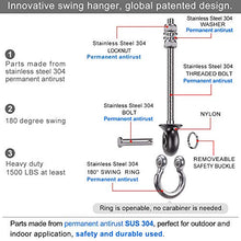 Load image into Gallery viewer, Dolibest Set of 4 Permanent Antirust Stainless Steel 304 Heavy Duty Swing Hangers, Playground Porch Yoga Seat,for Wood and Steel Beam Yoga Hammock Chair Punching 1500LB Capacity,180° Swing,9.64''
