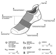 Load image into Gallery viewer, u&amp;i Men's Performance Cushion Cotton Low Cut Ankle Athletic Socks with Tab, Gray (6-Pack)
