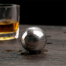 Load image into Gallery viewer, Whiteswallow Reusable Stainless Steel Ice Cube Metal Whiskey Stones Ball for Drinks Set of 4

