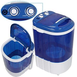 SUPER DEAL Mini Washing Machine Compact Counter Top Washer with Spin Cycle Basket and Drain Hose
