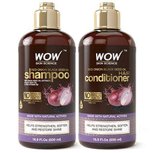 Load image into Gallery viewer, WOW Red Onion Black Seed Oil Shampoo &amp; Conditioner Kit Increase Gloss, Hydration, Shine - Reduce Itchy Scalp, Dandruff &amp; Frizz - No Parabens or Sulfates - All Hair Types (2 x 16.9 Fl Oz / 500mL)
