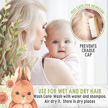 Load image into Gallery viewer, Baby Hair Brush and Comb Set for Newborn - Natural Wooden Hairbrush with Soft Goat Bristles for Cradle Cap - Perfect Scalp Grooming Product for Infant, Toddler, Kids - Baby Registry (Oval, Walnut)

