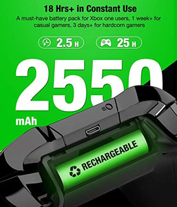 Controller Battery Pack for Xbox One/Xbox Series X|S, Rechargeable Battery Pack for Xbox Series X|S/Xbox One/Xbox One S/Xbox One X/Xbox One Elite Controller, Battery Charger with 3x2550 Battery Pack