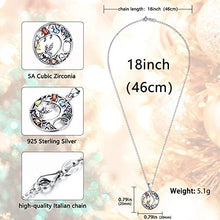 Load image into Gallery viewer, Tree of Life Necklace for Women, Sterling Silver Pendant, Jewelry Gift with Infinite Colorful Cubic Zirconia for Girlfriend Daughter
