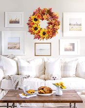 Load image into Gallery viewer, Tiny Land 24 Inches-Fall-Wreath for Front-Door-Decor Gift Box Included - Handcrafted Rattan Base - for Autumn &amp; Thanksgiving Day
