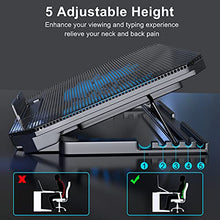 Load image into Gallery viewer, LIENS Laptop Cooling Pad with Adjustable Height Two 5.1 Inches Fan 2 USB Ports Suitable for 12"-15.6" Laptops（Black）
