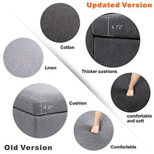 Load image into Gallery viewer, JY QAQA Convertible Sectional Sofa Couch with 3-Seat Sofa, L-Shaped Ottoman Couch with Modern Linen Fabric for Small Living Room, Apartment and Small Space (Dark Grey)
