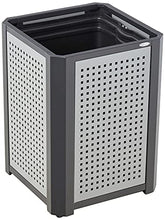 Load image into Gallery viewer, Safco Products Evos Outdoor/Indoor Trash Can with Perforated Galvanized Steel Panel, 15 Gallon, Black
