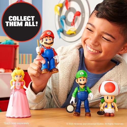 Load image into Gallery viewer, The Super Mario Bros. Movie - 5 Inch Action Figure Series 1 – Princess Peach Figure with Umbrella Accessory