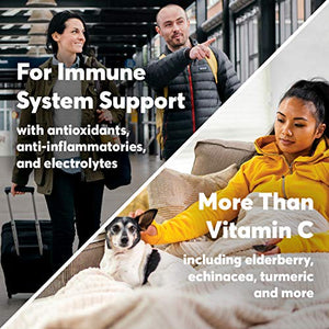 Nuun Immunity: Immune Support Hydration Supplement, Electrolytes, Antioxidants, Vitamin C, Zinc, Turmeric, Elderberry, Ginger, Echinacea - Blueberry Tangerine + Orange Citrus - 4 Tubes (40 Servings)