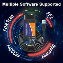 Load image into Gallery viewer, FORScan ELM327 OBD2 USB Adapter for Windows, Diagnostic Coding Tool with MS-CAN/HS-CAN Switch for Ford Lincoln Mazda Mercury Series Vehicles
