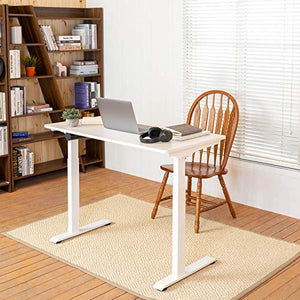 Flexispot Standing Desk Electric Quick Install Height Adjustable Desk 48 x 24 Inches Whole-Piece Desk Board (White Frame + 48" White Top)