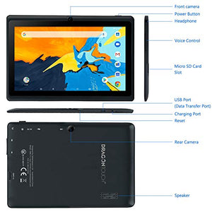 Dragon Touch 7 inch Tablet, Android 9.0 Pie, Quad-Core Processor, 2GB RAM 16GB Storage, 7 inch IPS HD Display, Dual Camera, WiFi Only, Black