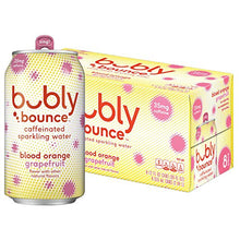 Load image into Gallery viewer, Bubly Bounce Caffeinated Sparkling Water Blood Orange Grapefruit, 12oz Cans (8 Pack), 96 Fl Oz
