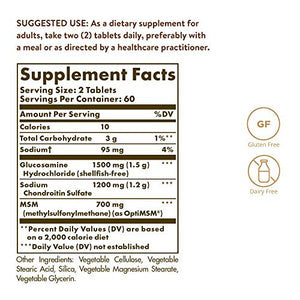 Solgar – Triple Strength Glucosamine Chondroitin MSM (Shellfish-Free) 120 Tablets