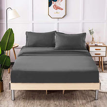 Load image into Gallery viewer, LIANLAM Queen Bed Sheets Set - Super Soft Brushed Microfiber 1800 Thread Count - Breathable Luxury Egyptian Sheets 16-Inch Deep Pocket - Wrinkle and Hypoallergenic-4 Piece(Queen, Dark Grey)

