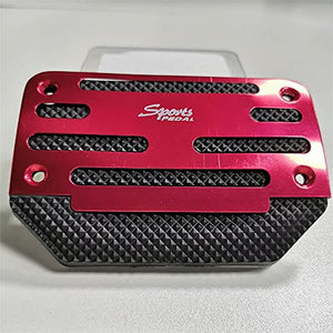 SureMart Universal Car Vehicle Sports Accelerator Brake No Drill Non-Slip Performance Car Rest Pedal Brake and Gas Pedal Covers Accessories Replacement Pedal Aluminum Alloy Pedals Set at red 2Pcs