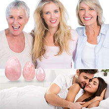 Load image into Gallery viewer, MIMOSA Yoni Eggs of Upgraded Size, GIA Certified and Drilled Rose Quartz[3 Pack]with Instructions, and Massage Tool

