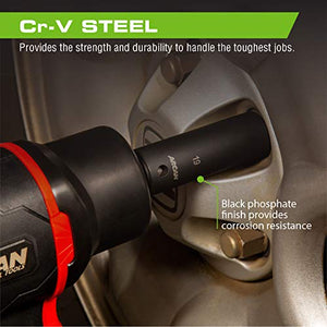 ARCAN PROFESSIONAL TOOLS 1/2 Inch Drive Deep Impact Socket Set, Metric, 11mm - 32mm, Cr-V, 14-Piece (AS21214MD)