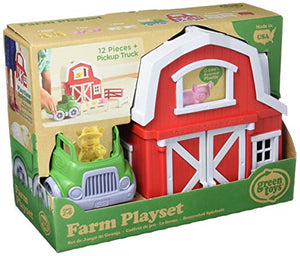 Green Toys Farm Playset, CB - 13 Piece Pretend Play, Motor Skills, Language & Communication Kids Role Play Toy. No BPA, phthalates, PVC. Dishwasher Safe, Recycled Plastic, Made in USA.