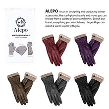 Load image into Gallery viewer, Genuine Sheepskin Leather Gloves For Women, Winter Warm Touchscreen Texting Cashmere Lined Driving Motorcycle Dress Gloves By Alepo (Black-XL)
