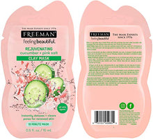 Load image into Gallery viewer, Freeman Facial Mask Variety Pack: Oil Absorbing and Anti Stress Clay, Detoxifying Charcoal Mud, Clearing Peel Off, Hydrating Gel Cream Beauty Face Masks, 0.15 Fl Oz (Pack of 6)
