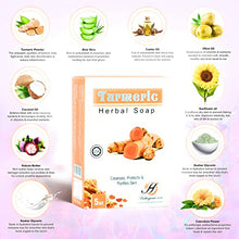 Load image into Gallery viewer, Turmeric Herbal Soap for Cleansing, Purifying, Protection, Revitalization, Moisturization, Anti-Aging, 5 Ounces Large Bar by Herboganic
