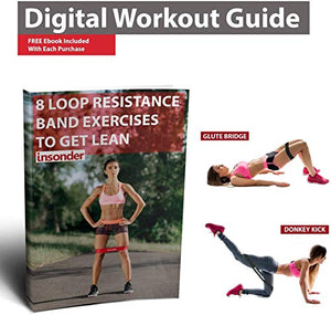 Insonder Resistance Bands Set - Latex Exercise Loop Bands for Workout and Stretching for Legs Butt Glutes Yoga Crossfit Fitness Physical Therapy Mini Home Equipment Training for Women Men