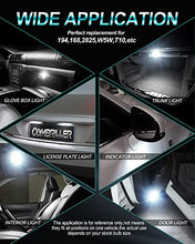 Load image into Gallery viewer, Combriller 194 LED Bulb White, Error Free 194 168 LED Bulb T10 2825 w5w Led Interior Car Lights for Car License Plate Light, dome light, Dash Lights, Door light, Trunk Cargo light, Pack of 2
