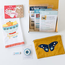 Load image into Gallery viewer, Kimberbell Beginner Box &amp; Deluxe Scissor Set (35 Pcs) Machine Embroidery &amp; Sewing, 3 Projects, Step-by-Step Instructions, Fabric + Materials, Techniques: Raw Edge Appliqué, Quilting &amp; Satin Stitch
