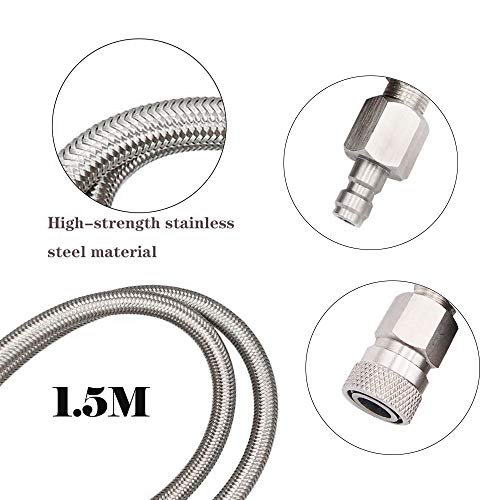 Load image into Gallery viewer, Paintball PCP Filling Hose Whip Extension Stainless Steel Air Fill Station & Charging System 60 inches with Quick Disconnect