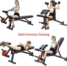 Load image into Gallery viewer, EXF Weight Bench with Leg Extension and Leg Curl,Strength Training Bench for Full Body Workout Bench with Fast Folding Max Load 661LBS(Black)
