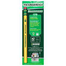 Load image into Gallery viewer, Ticonderoga Beginner Pencils, Wood-Cased #2 HB Soft, With Eraser, Yellow, 12-Pack (13308)
