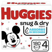 Load image into Gallery viewer, Huggies Snug &amp; Dry Baby Diapers, Size 4, 180 Ct, One Month Supply
