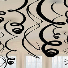 Load image into Gallery viewer, Amscan Swirl (12ct) Party Decorations, 22 inches, Jet Black
