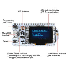 Load image into Gallery viewer, MakerFocus ESP32 LoRa 32 (V2), ESP32 Development Board W I F I Bluet ooth LoRa Dual Core 240MHz CP2102 with 0.96inch OLED Display Included 868/915MHZ Antenna for Smart Cities, Smart Farms, Smart Home
