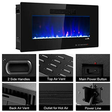 Load image into Gallery viewer, Tangkula 36&quot; Recessed Electric Fireplace, in-Wall &amp; Wall Mounted Electric Heater, Remote Control, Touch Screen, Adjustable Flame Color, Speed and Brightness, 750 W - 1500 W (36&quot;)
