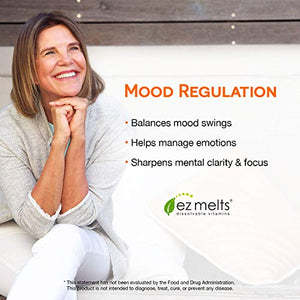 EZ Melts B6 as Pyridoxine, 50 mg, Sublingual Vitamins, Vegan, Zero Sugar, Natural Orange Flavor, 60 Fast Dissolve Tablets