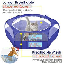 Load image into Gallery viewer, Pawaboo Small Animals Playpen, Waterproof Small Pet Cage Tent with Zippered Cover, Portable Outdoor Yard Fence with 3 Metal Rod for Kitten/Puppy/Guinea Pig/Rabbits/Hamster/Chinchillas, Indigo
